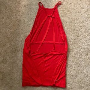 Super FUN open back red top